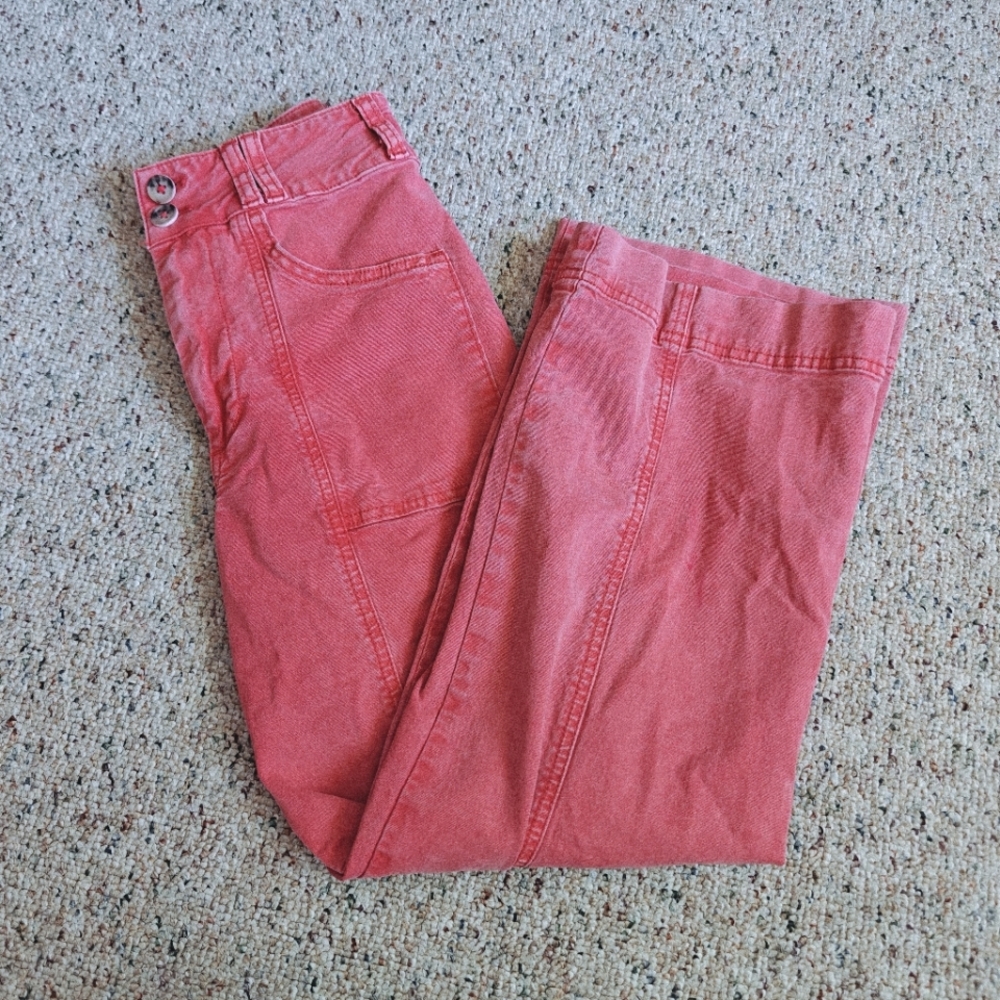 PILCRO Salmon Wide Leg Cropped Pants size 25
